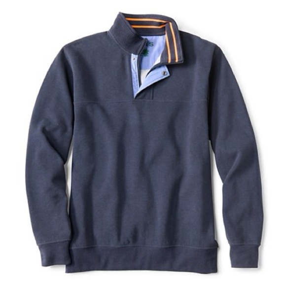 Orvis Signature 1/4-Zip Snap Sweatshirt Long Sleeve Classic Fit Grey Size L - Picture 11 of 12